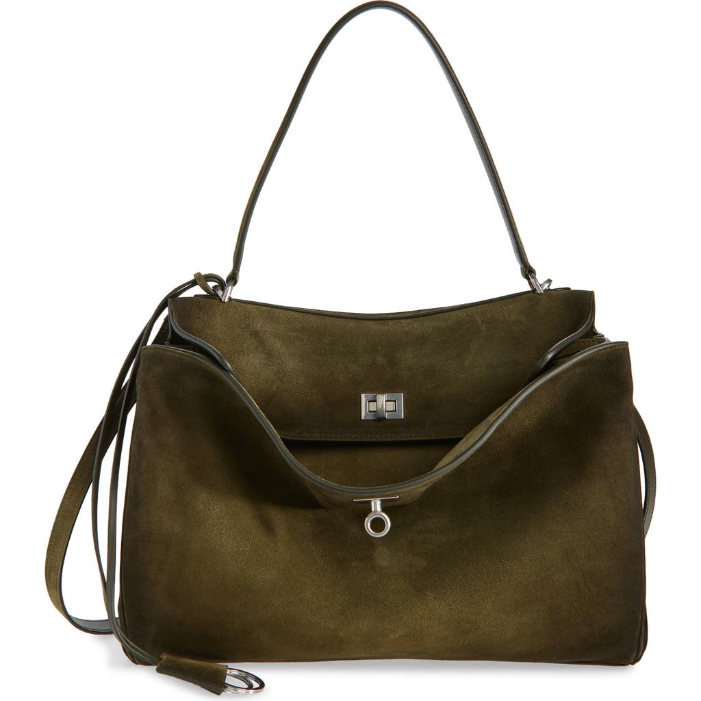 Balenciaga Medium Rodeo Suede Shoulder Bag In Brown