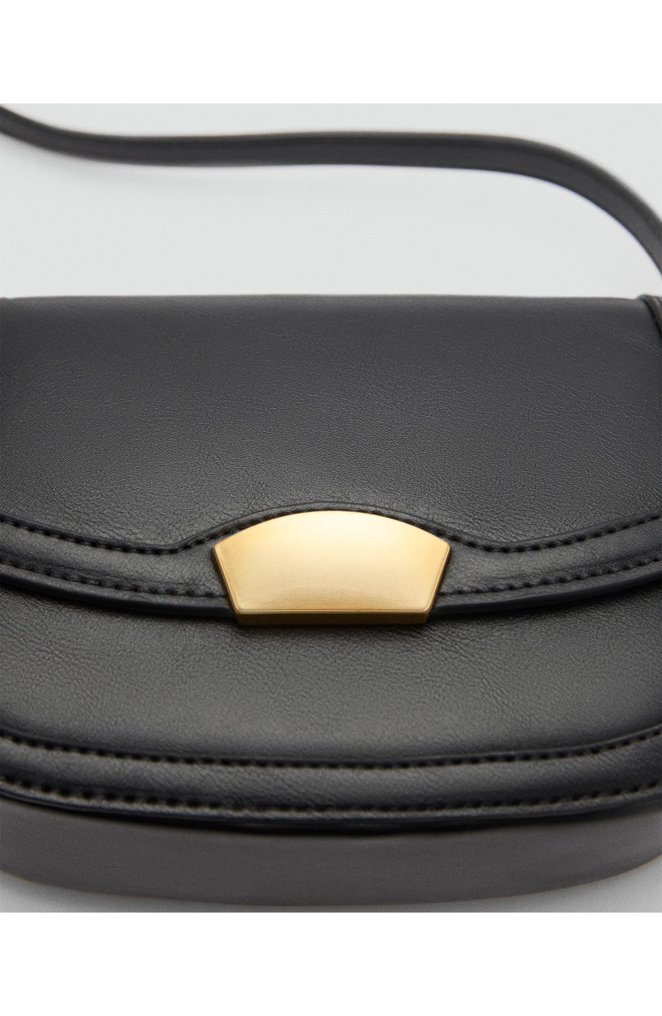 MANGO Faux Leather Flap Crossbody Bag, Alternate, color, 