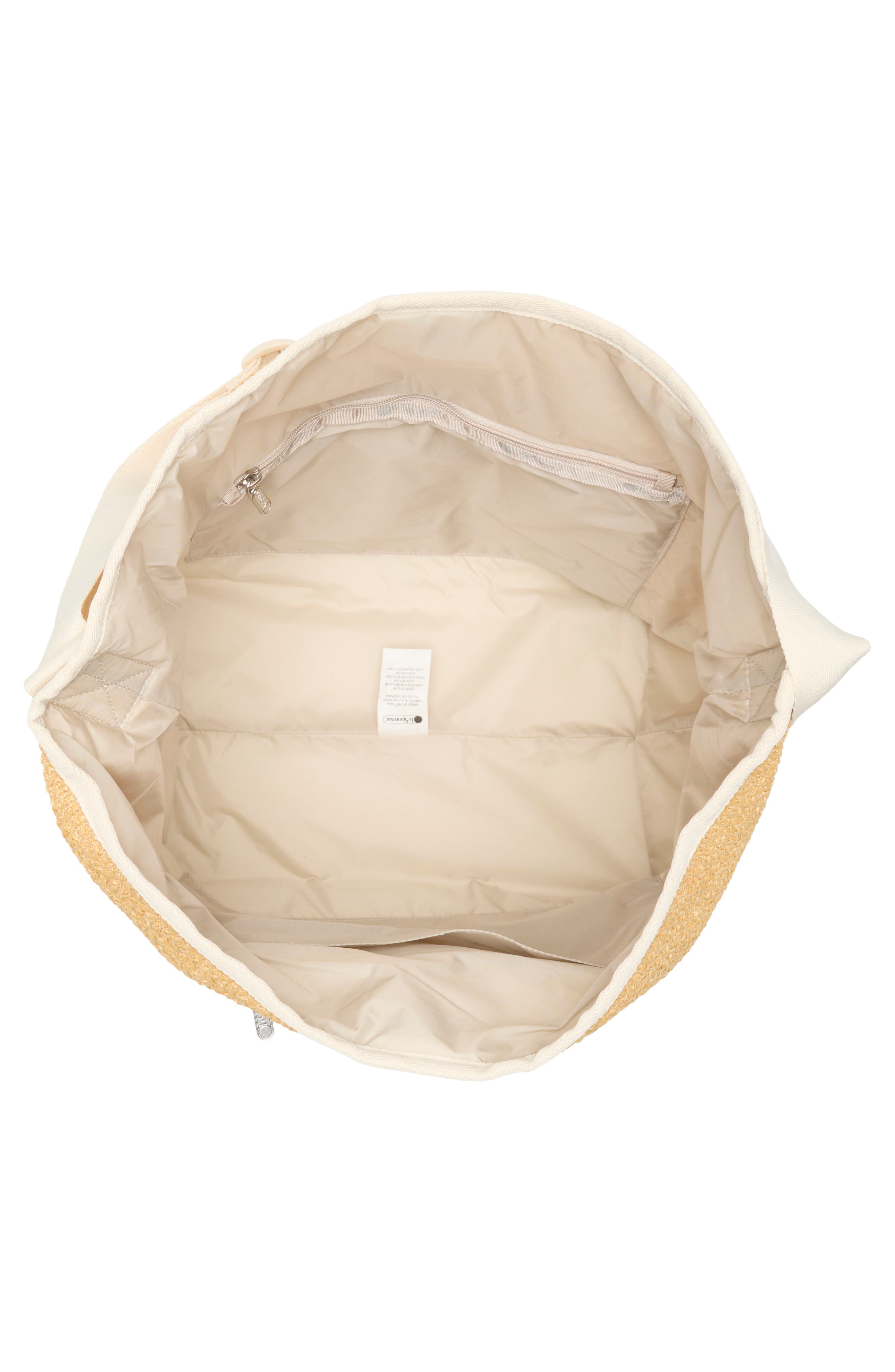 LeSportsac Raffia Large Shoulder Bag, Alternate, color, Meringue Raffia