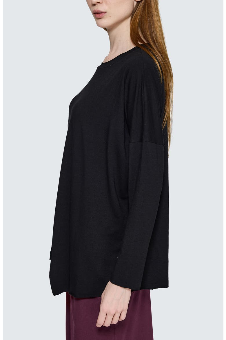 Greta Asymmetrical Blouse, Alternate, color, Black