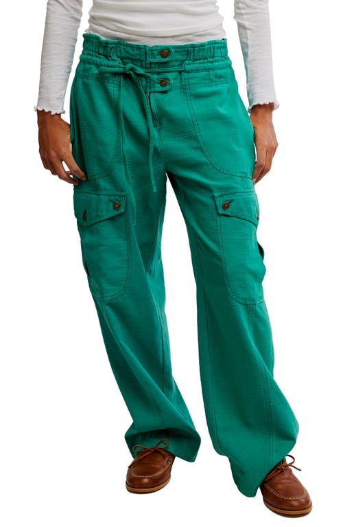 Free People Park Ave Cotton Cargo Pants In Golf Green