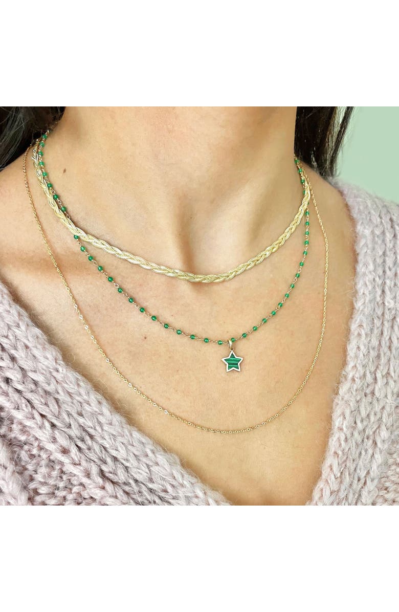 The Lovery Fine Jewelry Malachite Star Charm, Alternate, color, Malachite