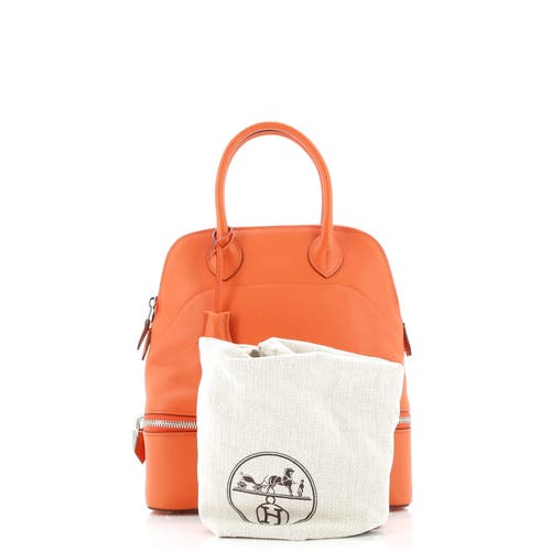 Pre-owned Hermes Hermes Bolide Secret Bag Evercolor 24 In Orange