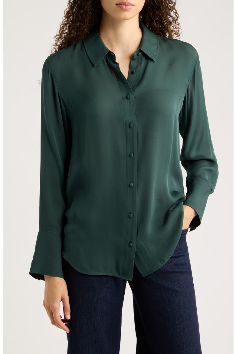 The Standard Silk Shirt, Main, color, FOREST NIGHT