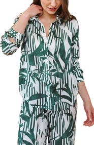 Bella Dahl Abstract Leaf Print Button-Up Shirt