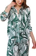 Bella Dahl Abstract Leaf Print Button-Up Shirt