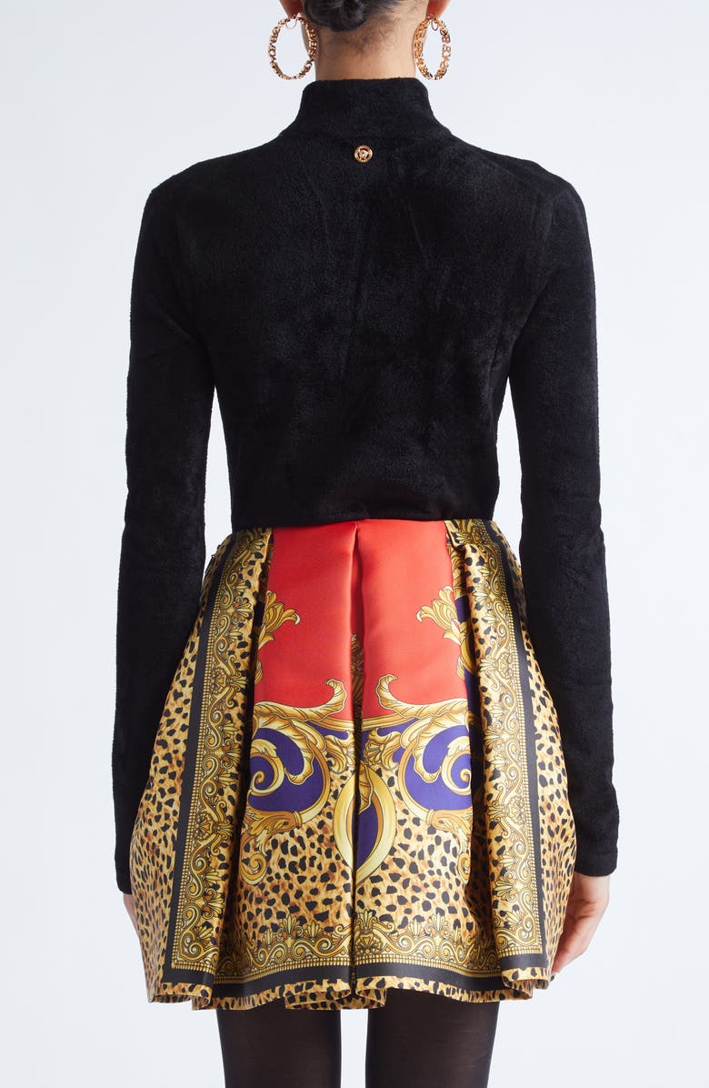 Versace Compact Chenille Sweater, Alternate, color, Black