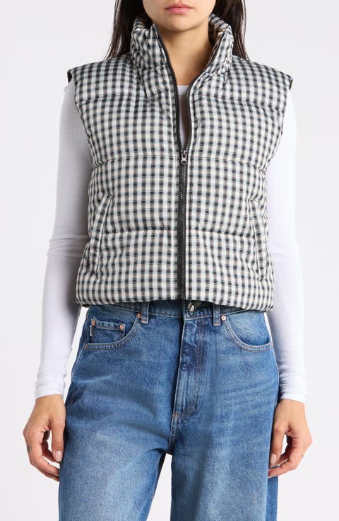 Gingham Puffer Vest