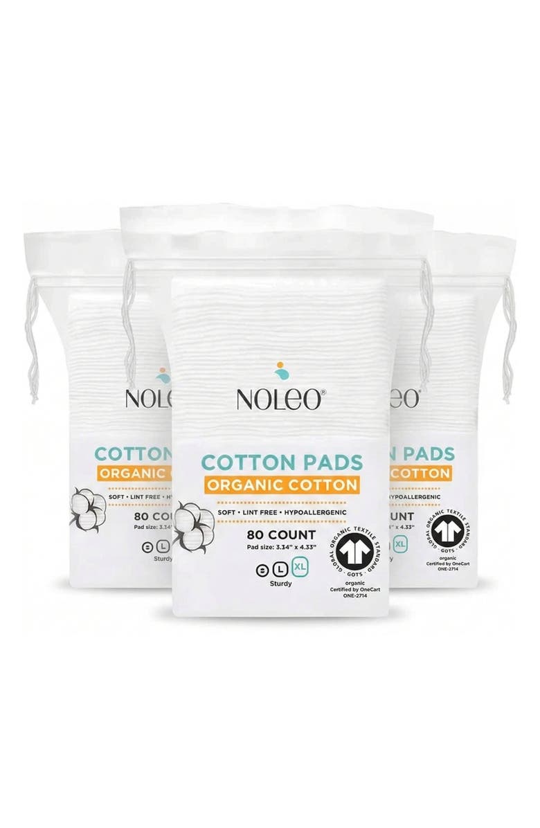 NOLEO 240-Pack Extra Large Organic Cotton Pads, Main, color, White