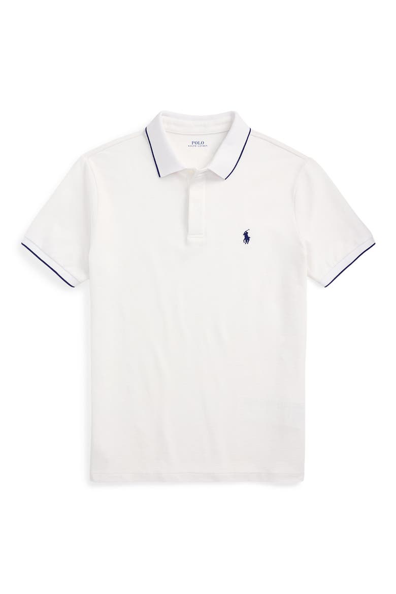 Classic Fit Cotton Piqué Polo, Alternate, color, WHITE/ WHITE