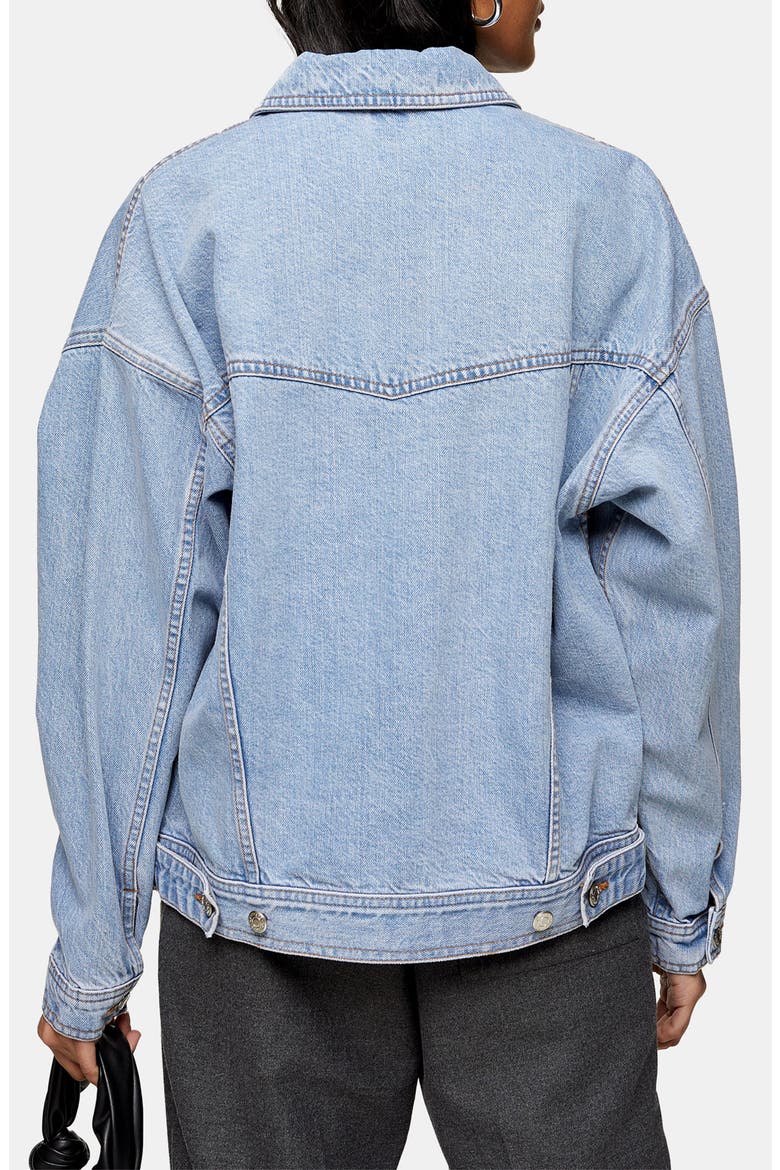 Oversize Denim Jacket, Alternate, color, MID DENIM