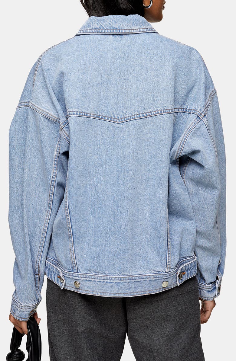 Topshop Oversize Denim Jacket, Alternate, color, 