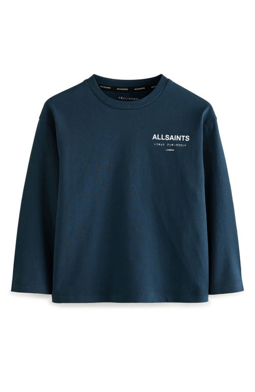 Smallsaints By Allsaints Kids' Underground Oversize Long Sleeve Graphic T-shirt In Blue