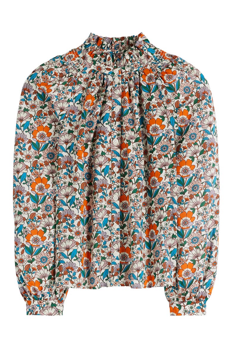 Erica Cotton Frill Top, Alternate, color, FLORAL PRINT