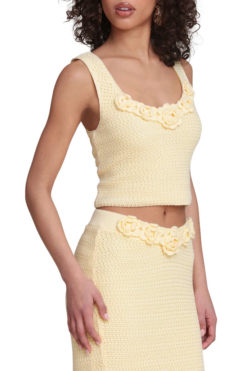 Avec Les Filles Knit Crop Tank, Alternate, color, Butter