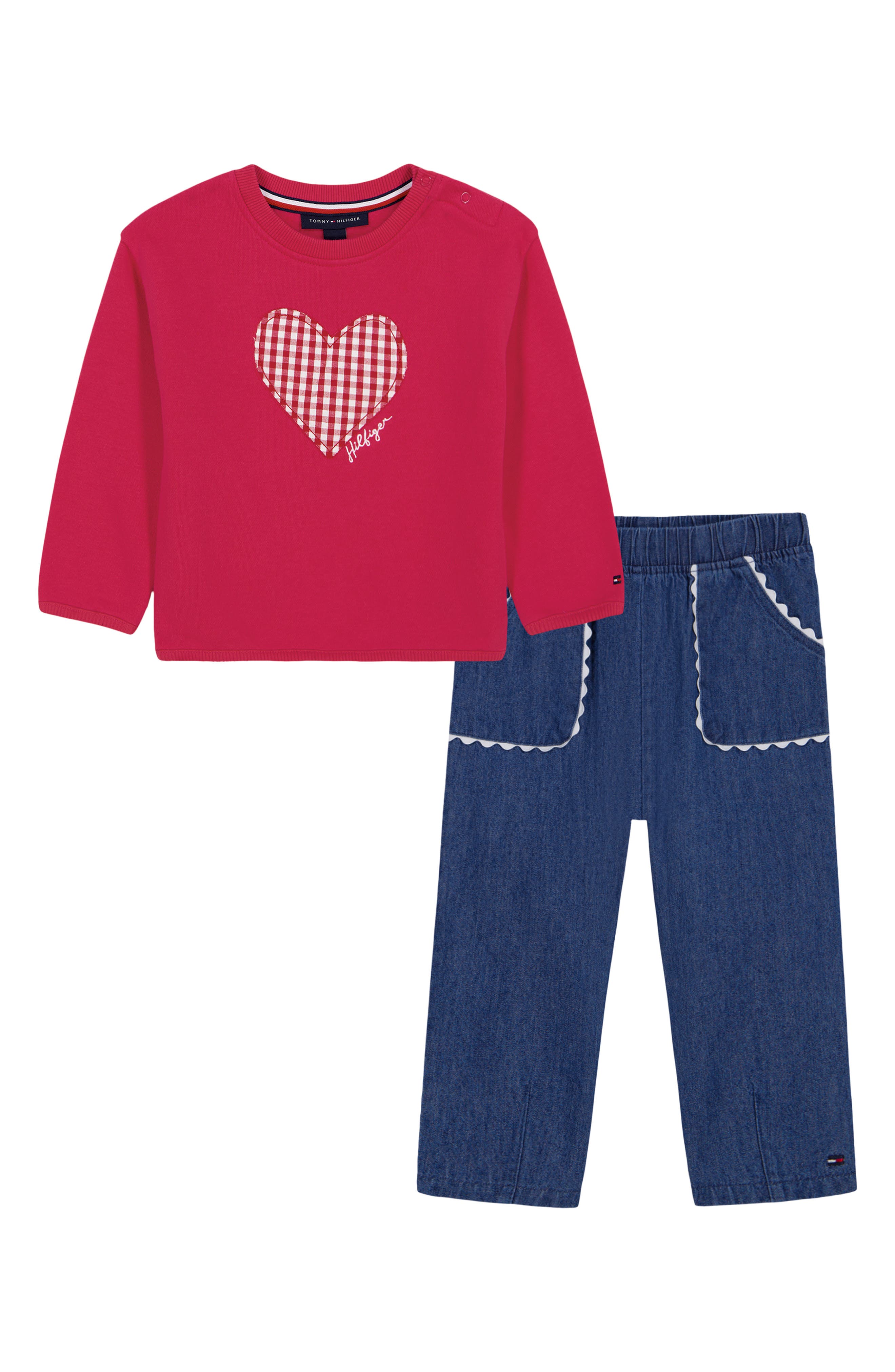 Heart 2-Piece Pullover & Jeans Set