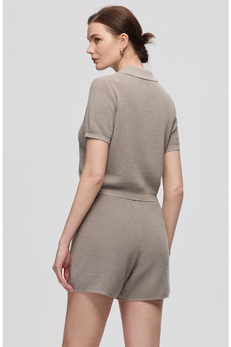 Noa Open Knit Shorts, Alternate, color, Light Gray
