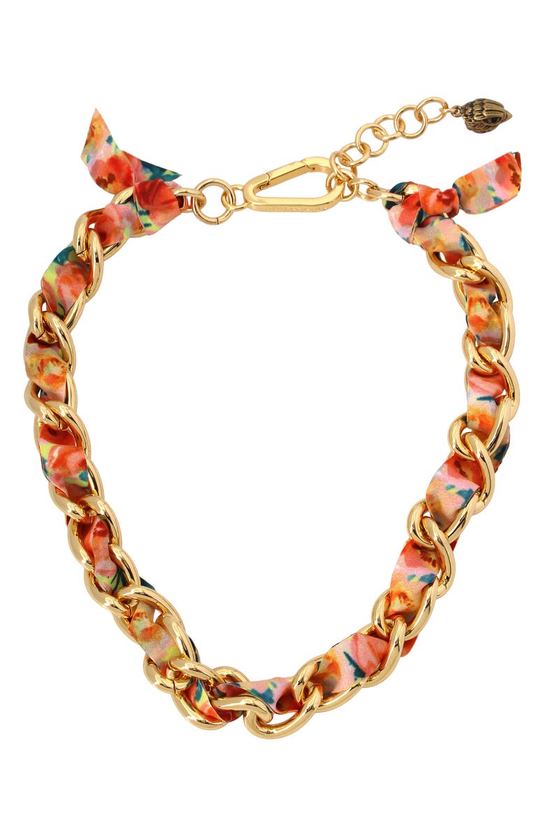 Kurt Geiger London Fabric Link Chain Necklace, Main, color,