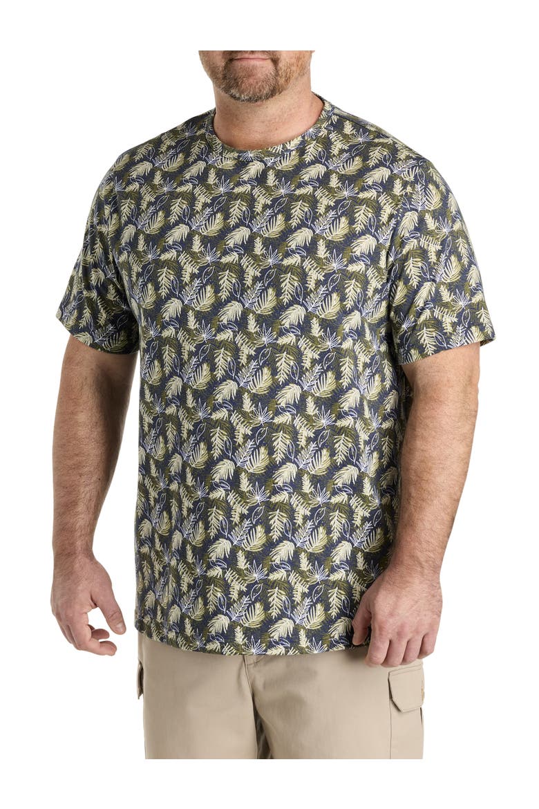 Big & Tall Moisture-Wicking Multi Leaf Print T-Shirt, Main, color, SAGE