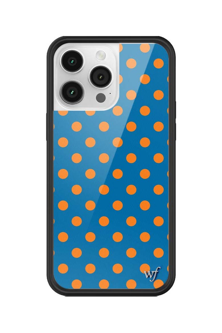 Polka Dot | Blue and Orange iPhone Case, Alternate, color, Blue