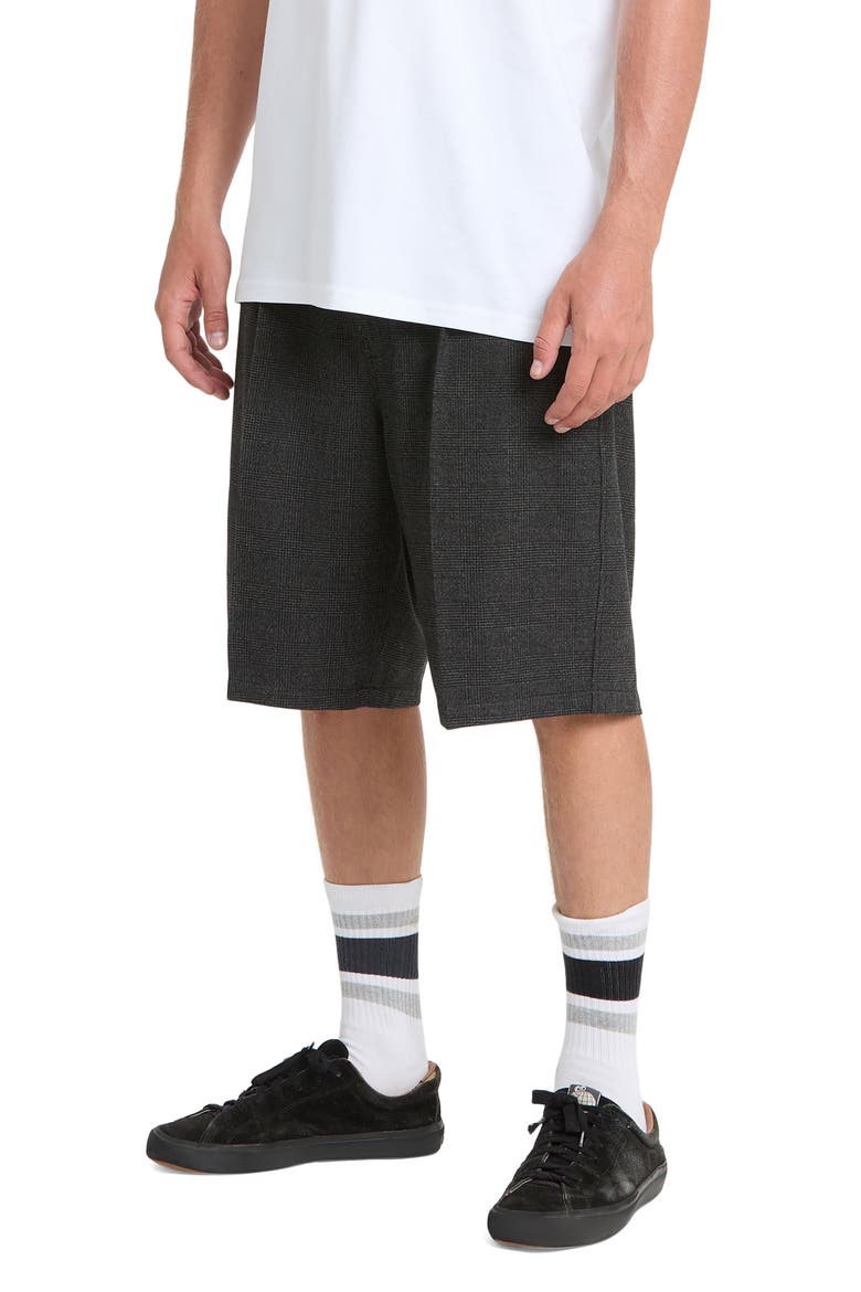 Gilroy Glen Check Pleated Shorts, Alternate, color, IRON GATE