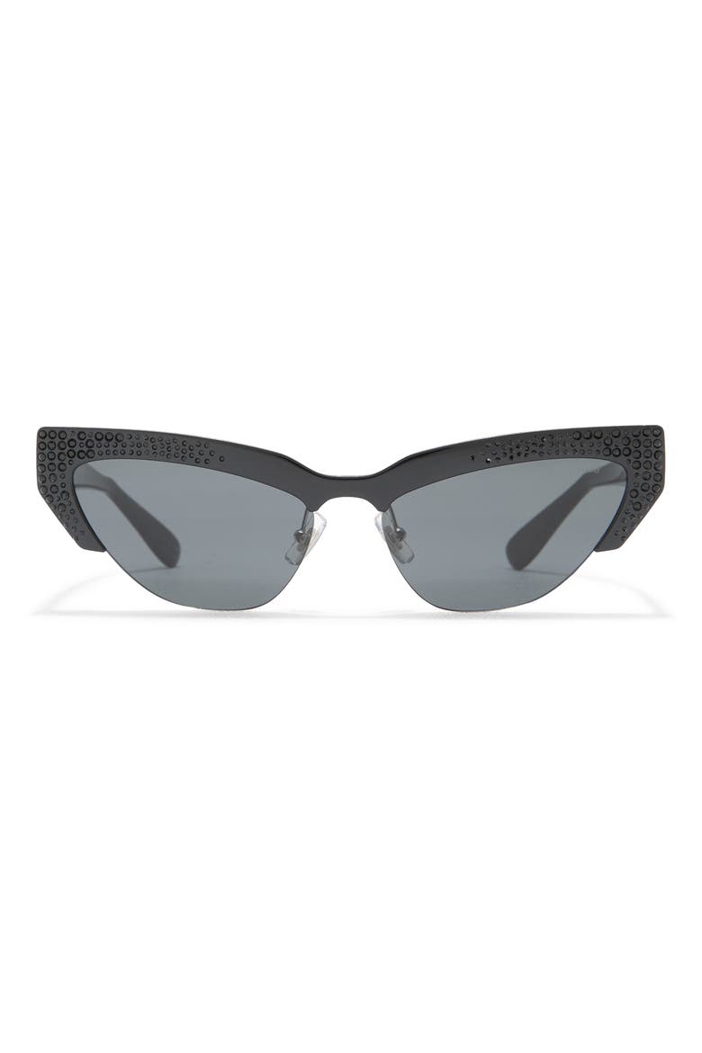 59mm Modern Cat Eye Sunglasses, Main, color, BLACK