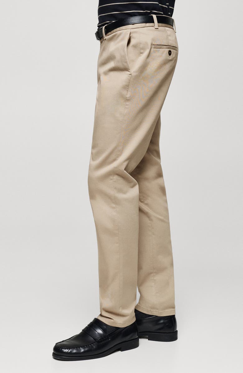 MANGO Serge Slim Fit Twill Chino Pants, Alternate, color, Beige