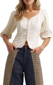 Wrangler Puff Sleeve Corset Top