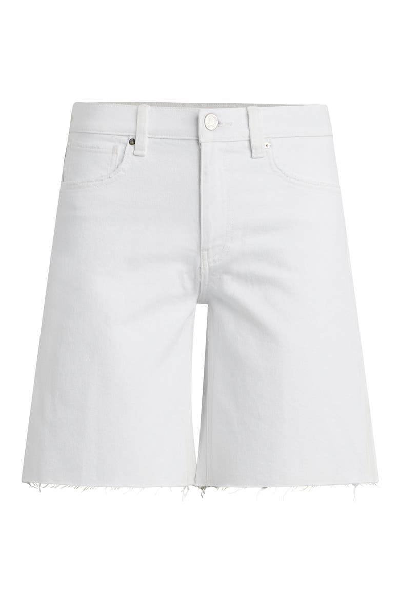 London Low Rise Raw Hem Denim Bermuda Shorts, Alternate, color, WHITE