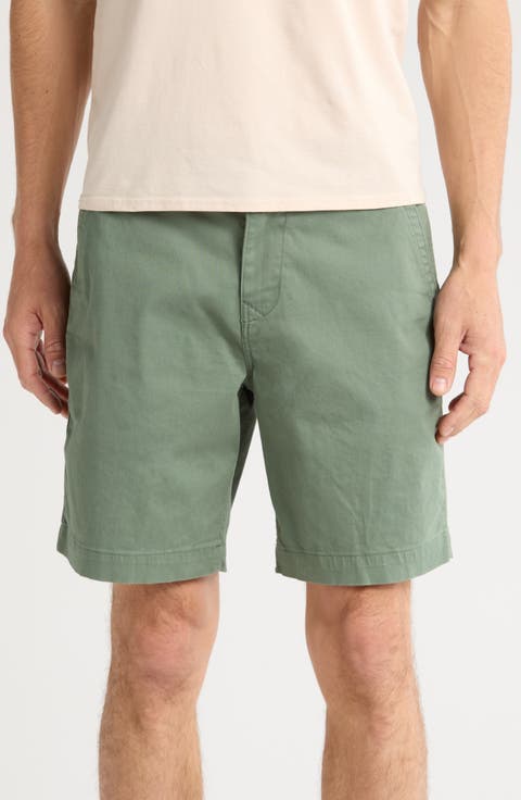 Stretch Cotton Sateen Chino Shorts