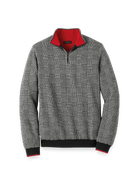 Paul Fredrick Cotton Quarter Zip Mock Neck Sweater