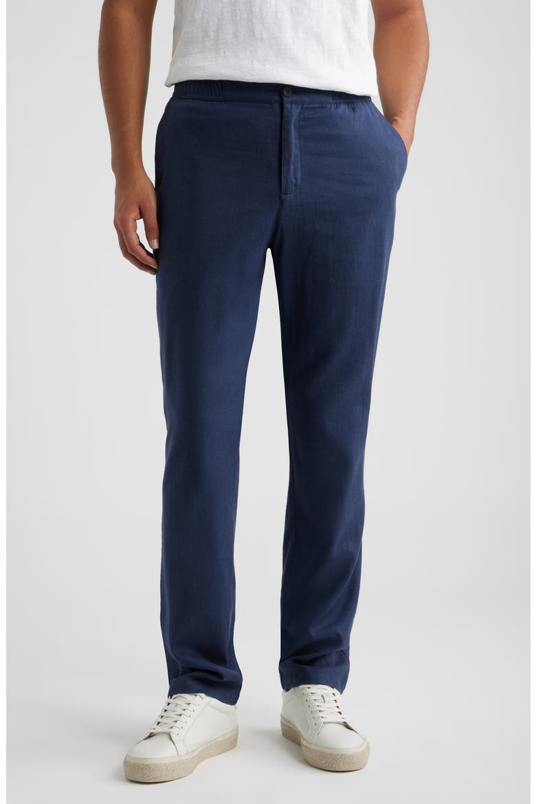 Aerolinen Linen Blend Pants, Main, color, NAVY