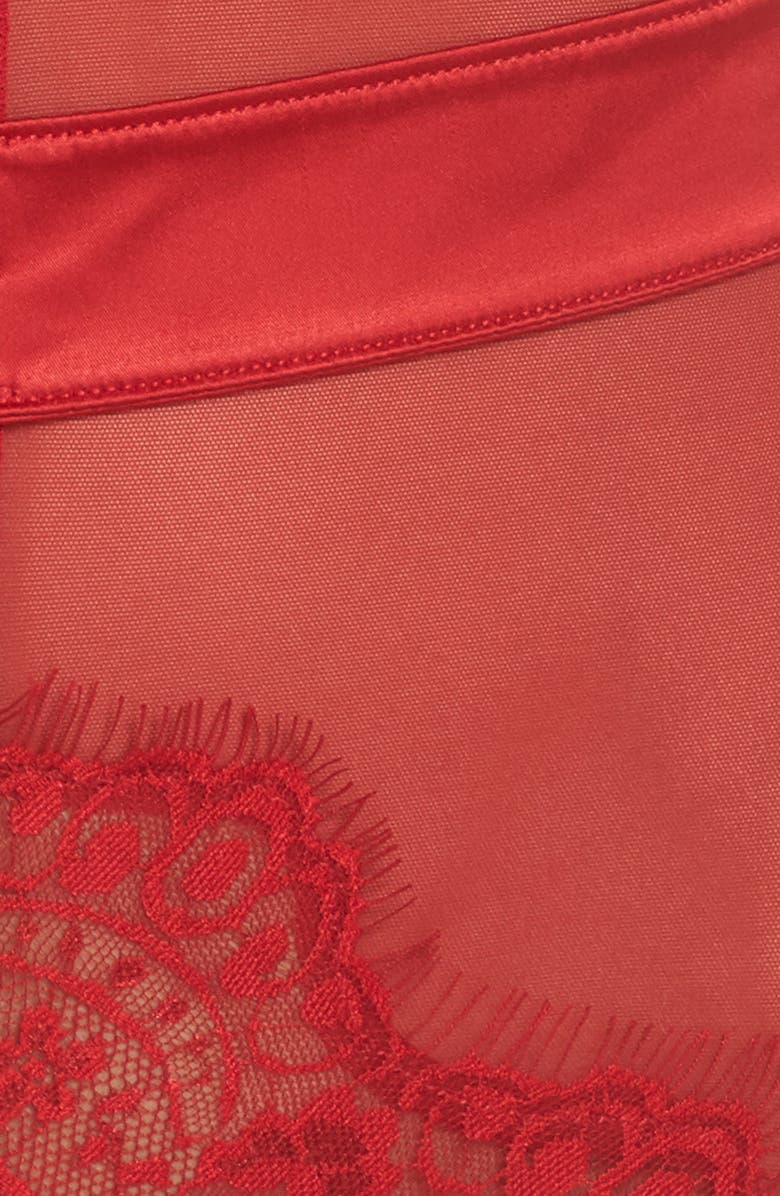 Oh La La Cheri Eyelash Lace Thong Teddy, Alternate, color,