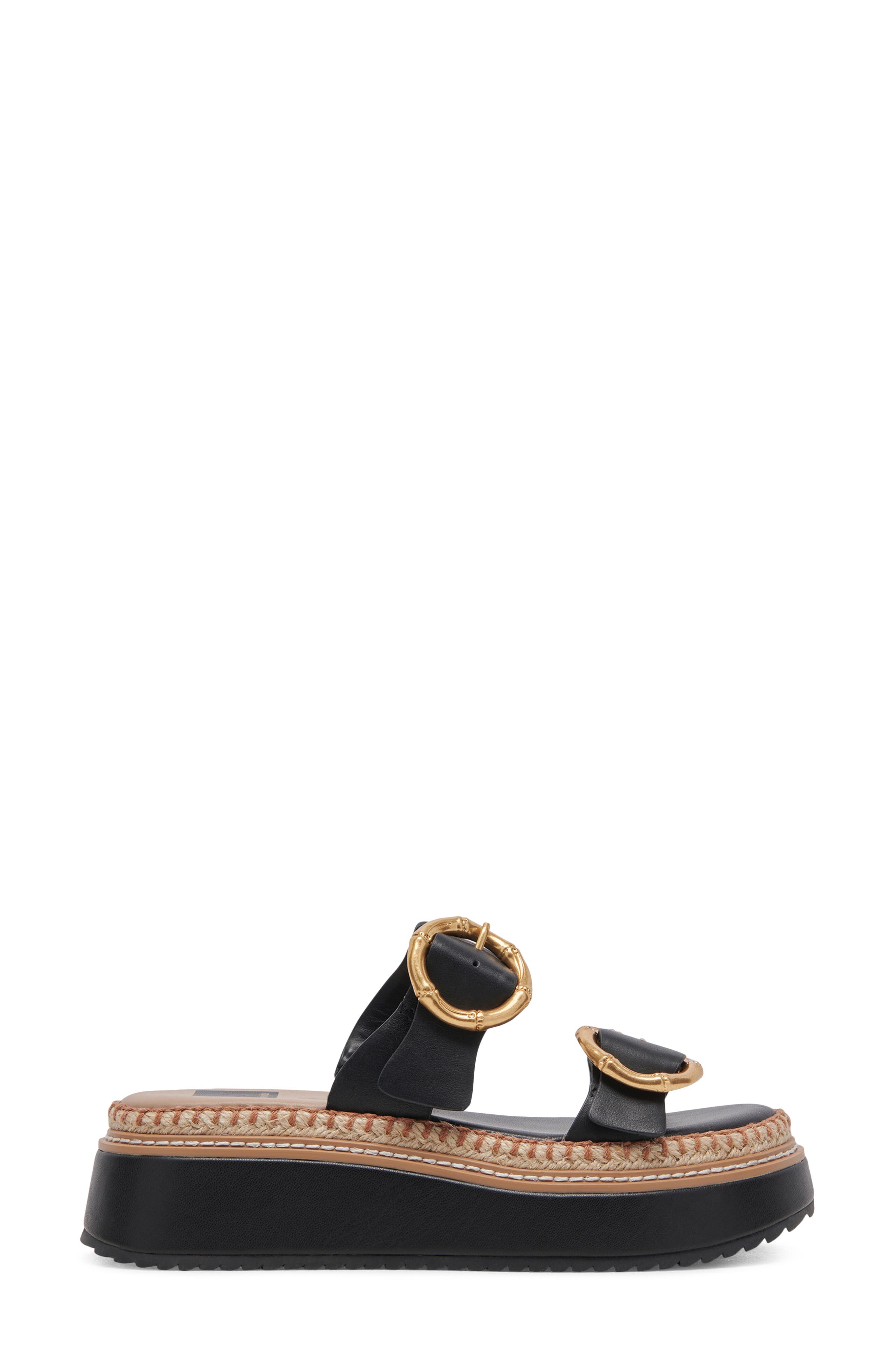 Rysha Platform Sandal, Alternate, color, BLACK LEATHER