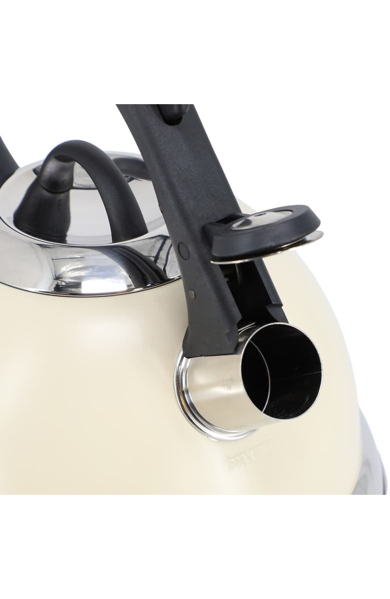 Mr. Coffee Clarefield 2.4 Quart Stainless Steel Whistling Tea Kettle, Alternate, color, White