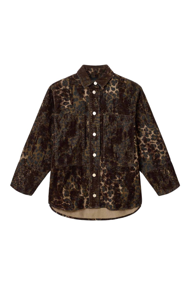 Eden Flock Leopard Print Shirt, Alternate, color, LEPPO BROWN
