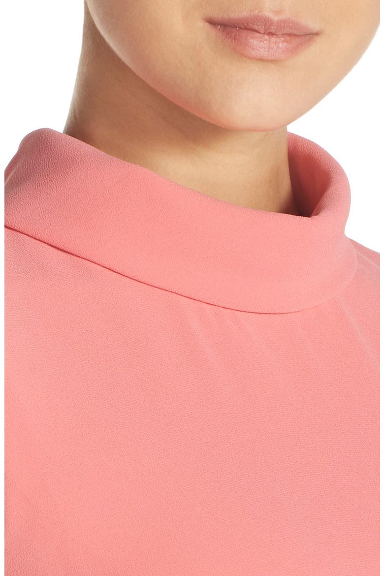 Mock Neck Chiffon Trapeze Dress, Alternate, color, GUAVA