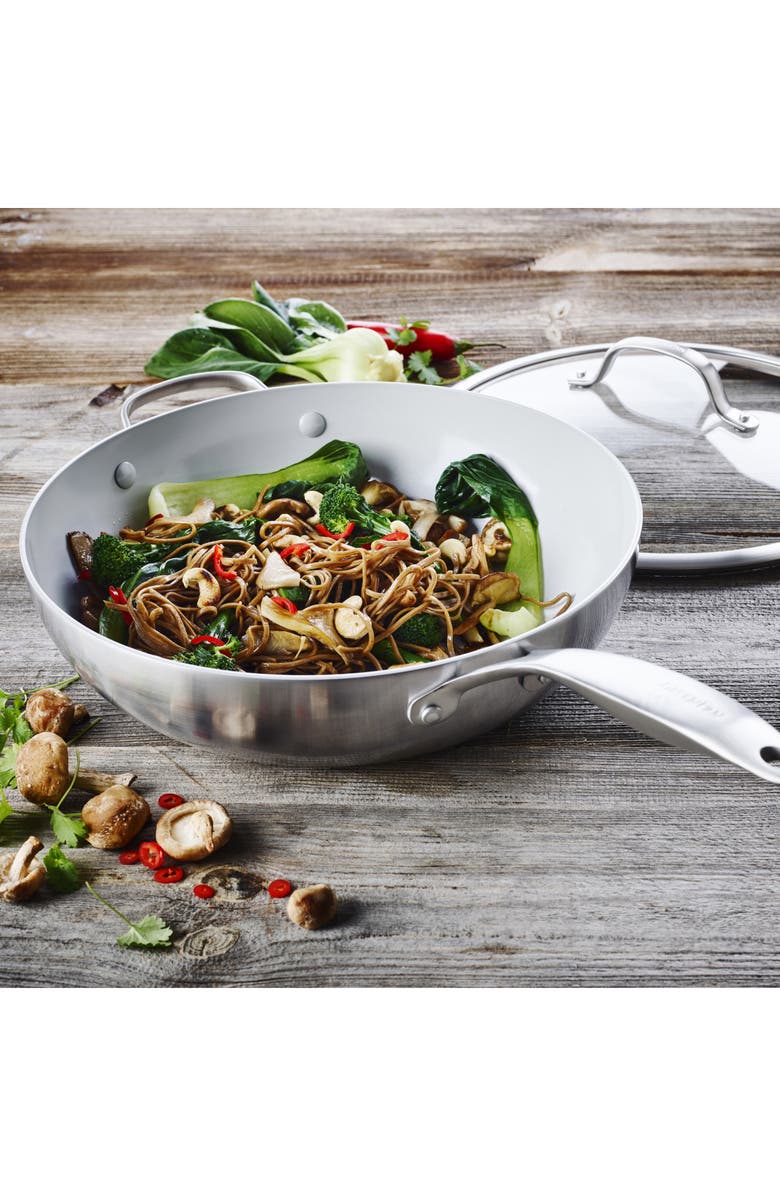 GreenPan Venice Pro 12-Inch Ceramic Nonstick Wok & Glass Lid, Alternate, color, 