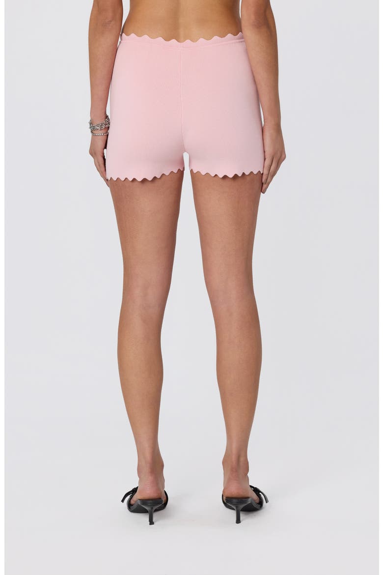 Scalloped Edge Knit Shorts, Alternate, color, PINK