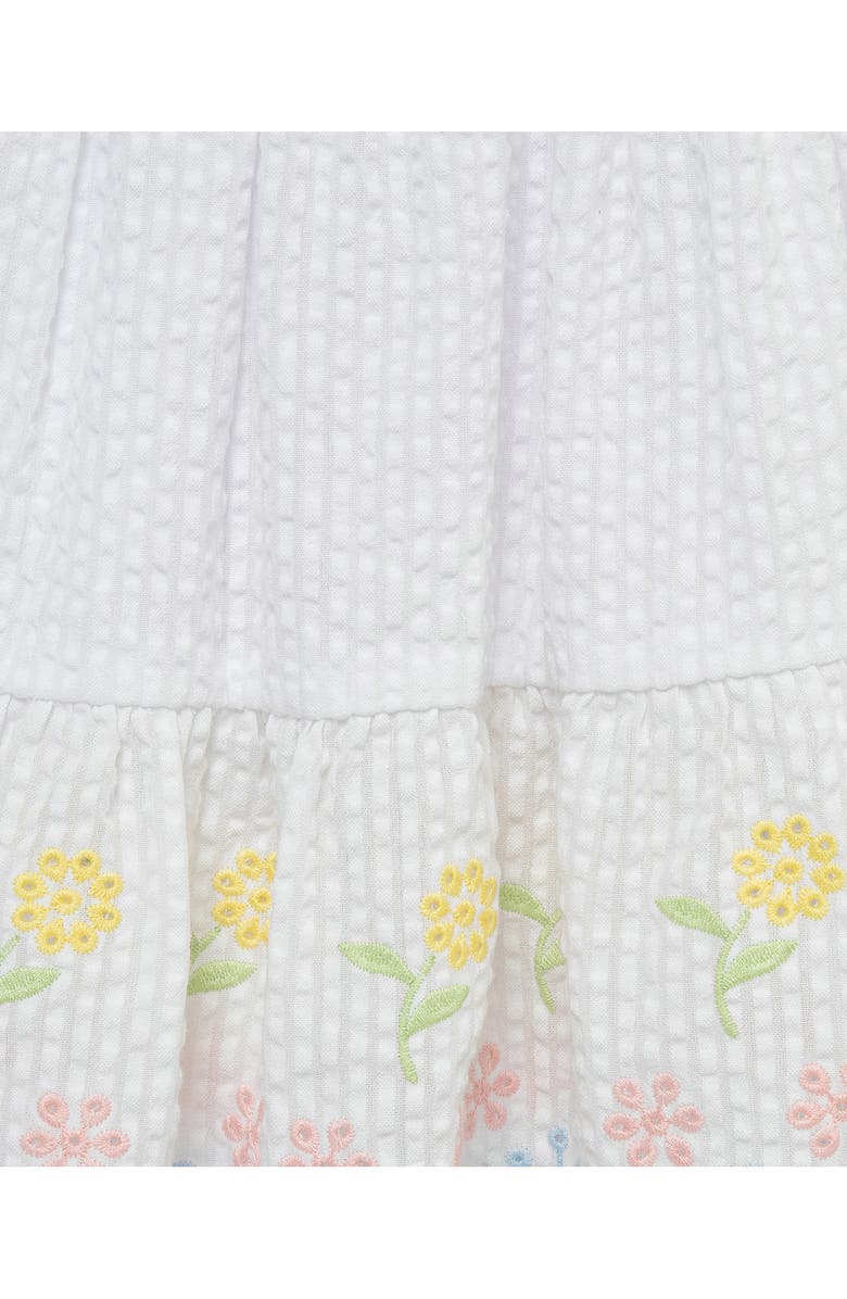 Little Me Floral Border Print Sundress & Bloomers, Alternate, color, White