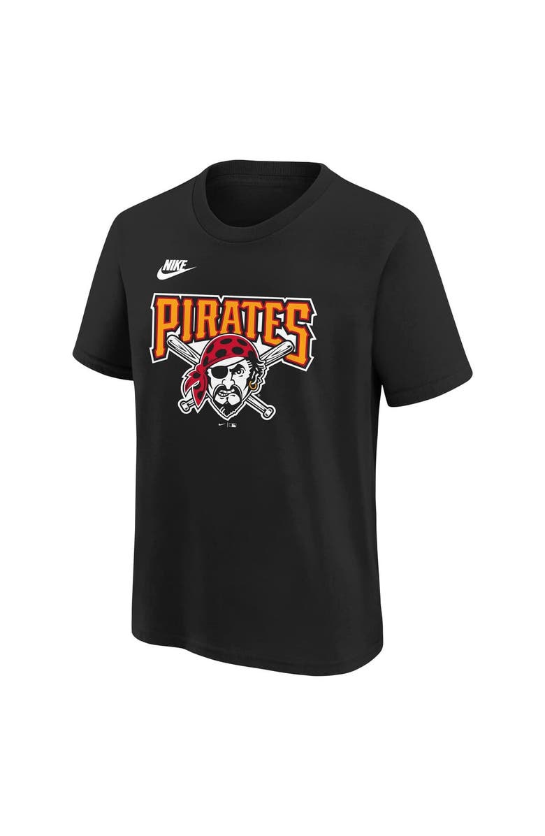 Nike Youth Nike Black Pittsburgh Pirates Cooperstown Collection Team Logo T-Shirt, Alternate, color, Black
