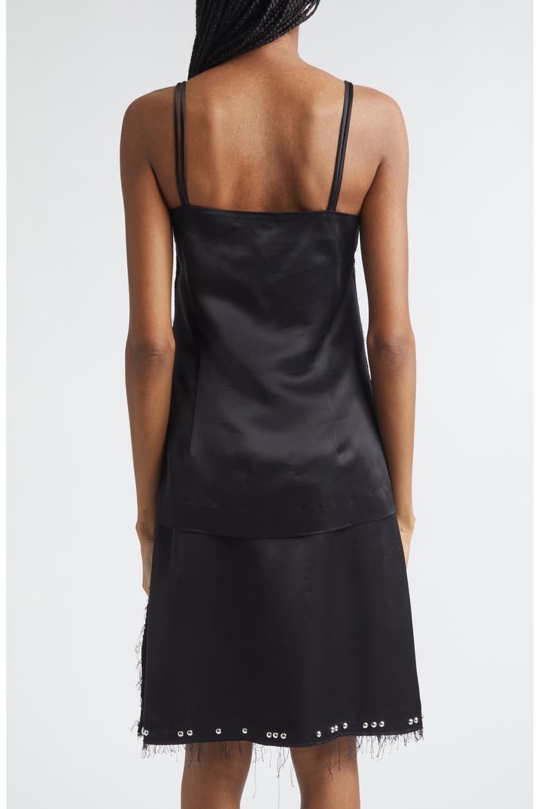 Iris Studded Frayed Satin Camisole, Alternate, color, BLACK