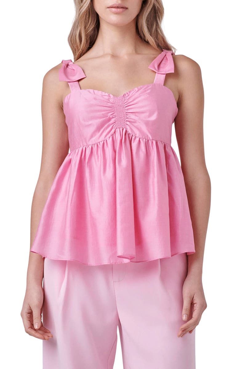 Endless Rose Bow Accent Tank, Main, color, Pink