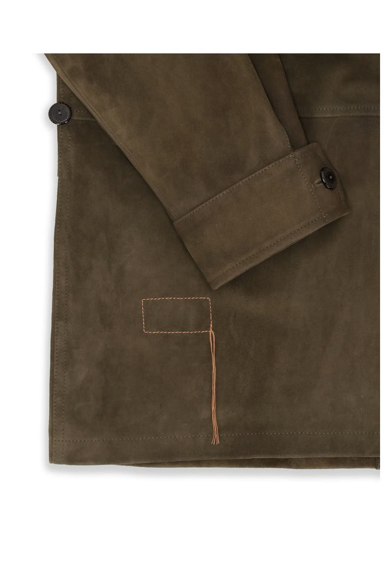 Julian Jungle Suede Jacket, Alternate, color, GREEN