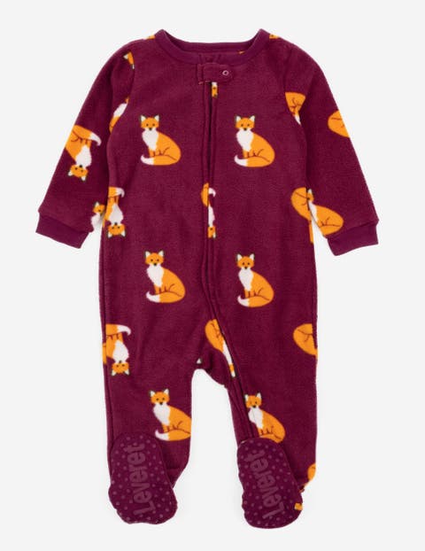Footed Fleece Printed Holiday Pajamas (Baby)
