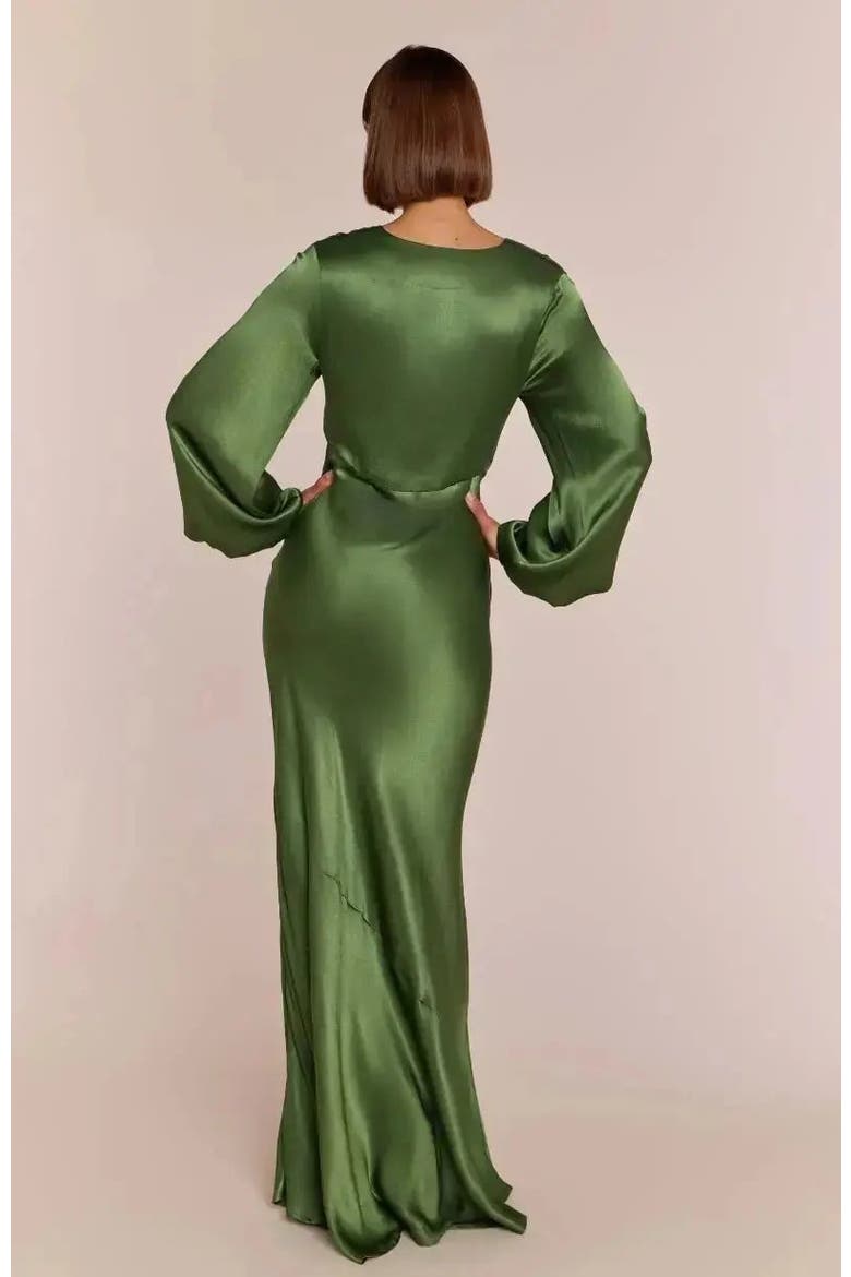 Valencia Long Sleeve Dress, Alternate, color, Olive Green
