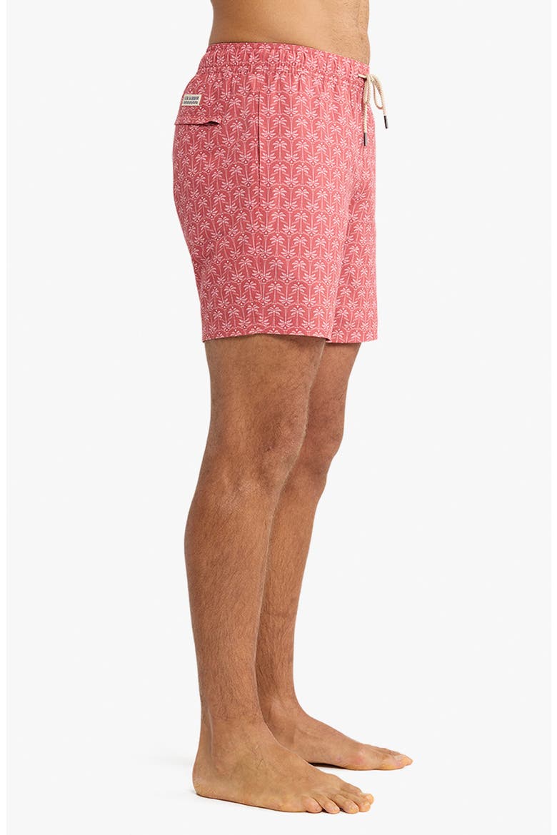 The Bayberry Medallion Print Water Repellent Swim Trunks, Alternate, color, RED PALMS