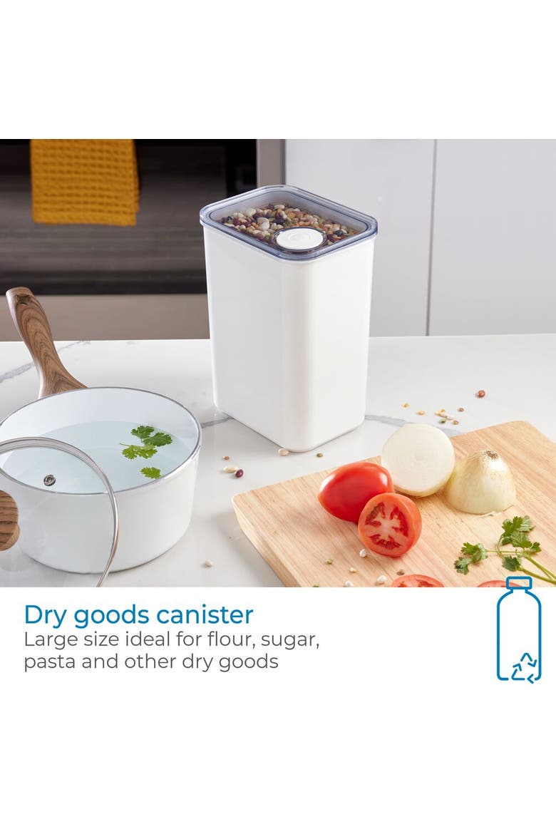 Large Canister with Removable Pour Cap - Set of 4 - White, Alternate, color, White