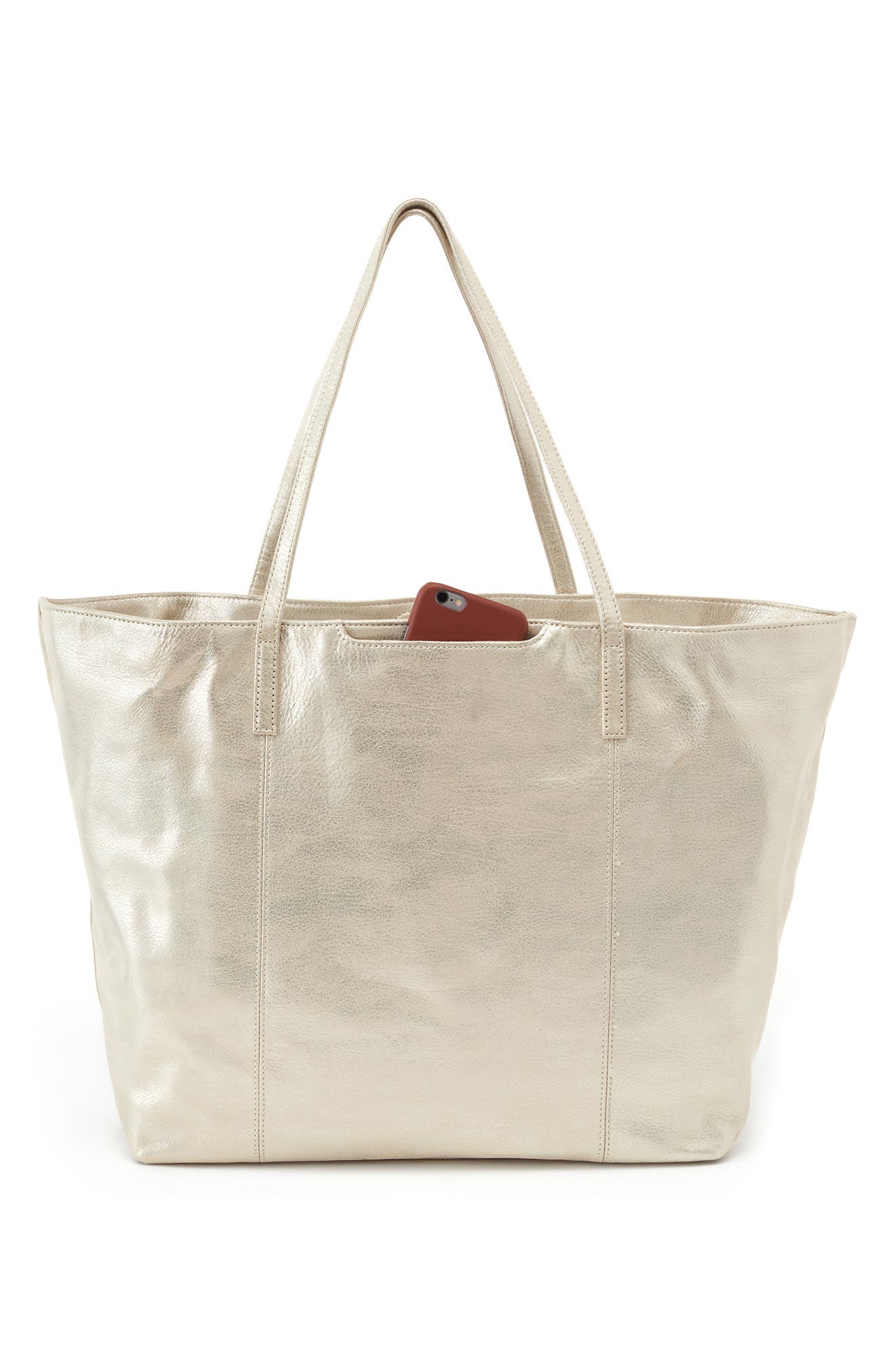 Kingston Leather Tote, Alternate, color, PEARLED SILVER