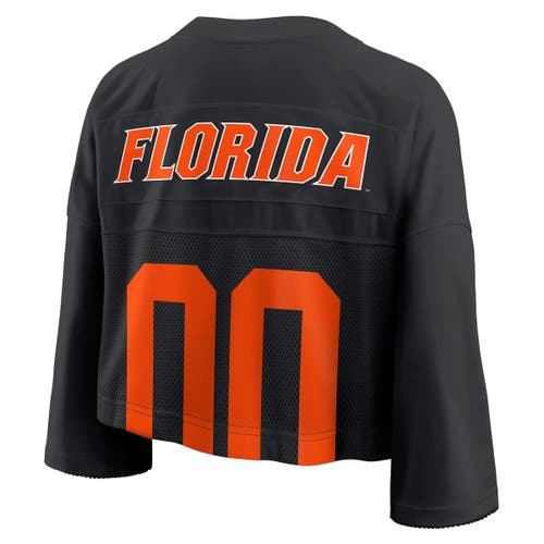 Jordan Brand Black Florida Gators Cropped Mesh Dri-fit Fashion Jersey In Black